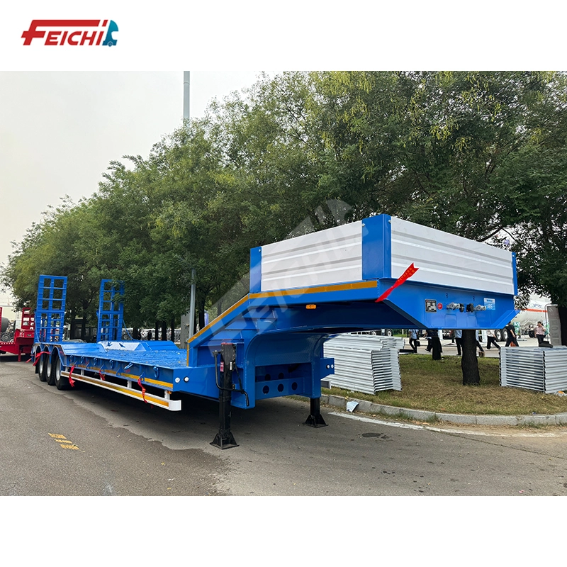 Lowbed Semi-Trailer 3 Line 6 Axle Customised Gooseneck Design Low Flat Truck Trailer 1