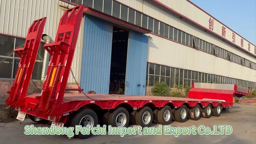 Lowbed Semi Trailer 8 Axle 100 Ton 16-22m Super Heavy-duty Bridge Beam & Wind Turbine Transport 1