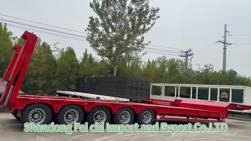 Gooseneck Low-Bed Semi-Trailer 5-Line 10-Axle Heavy Duty Transport 150 Tons 1
