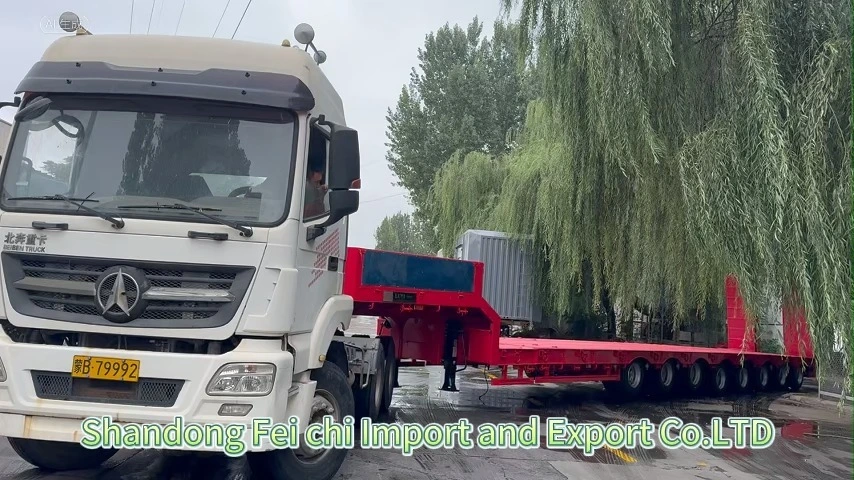 Low Flat Semi Trailer 8-axle 130 Ton 18-24m Ultra Heavy-duty Wind Turbine & Bridge Beam Transport 1