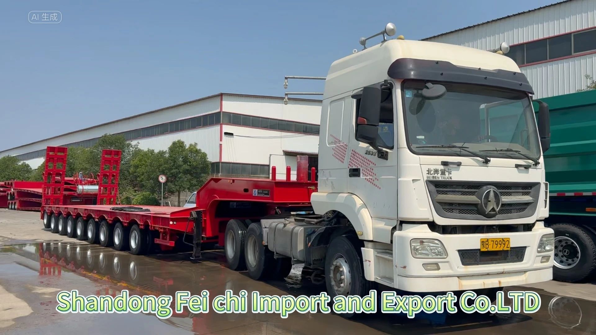 Lowboy Semi Trailer 9 Lines 18 Axles Heavy Load 120 Ton Transport Equipment 1