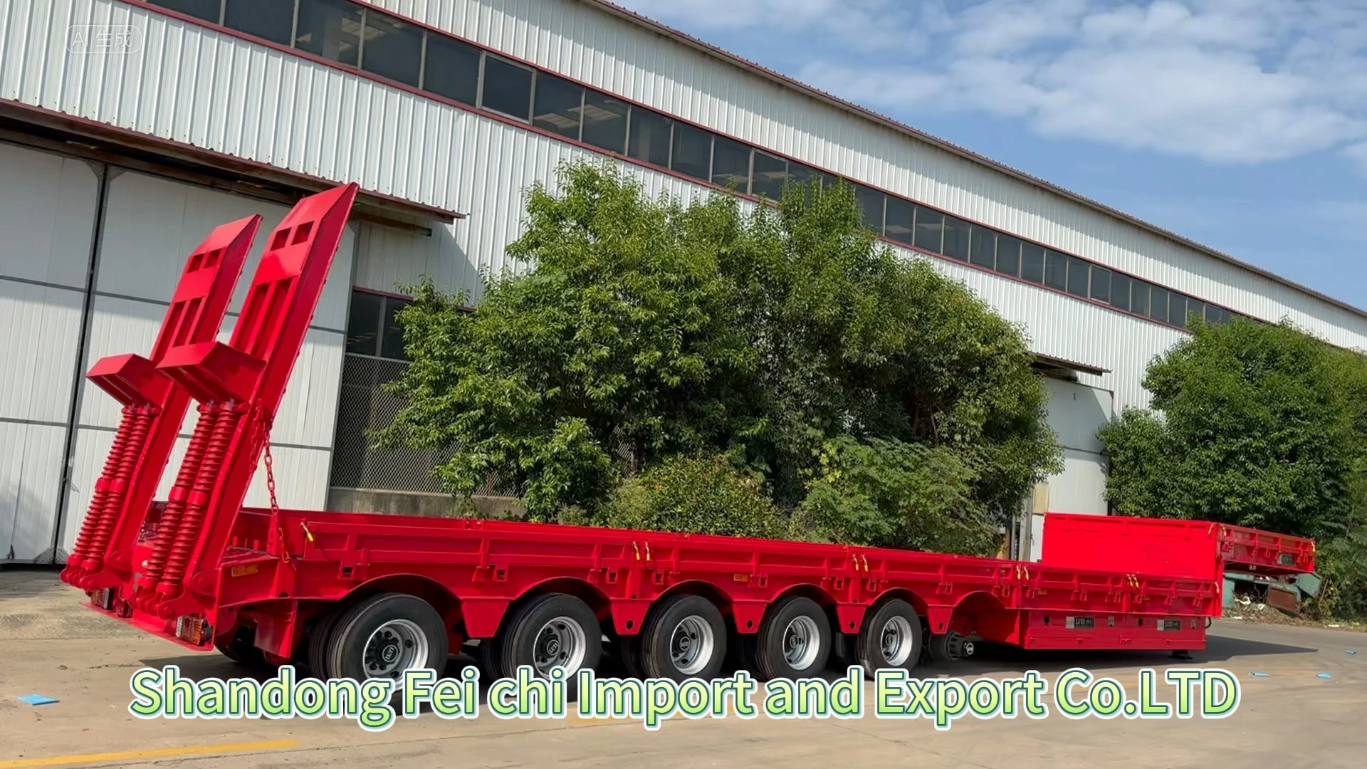 Semi-remorque surbaissée à col de cygne, plateau porte-voitures à 6 essieux, semi-remorque surbaissée lourde 1