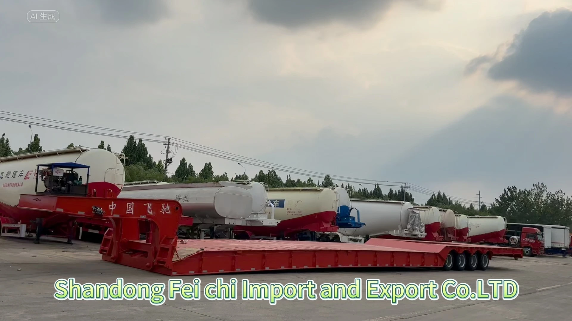 Semi-remorque surbaissée à 4 lignes et 8 essieux, 150 tonnes 1