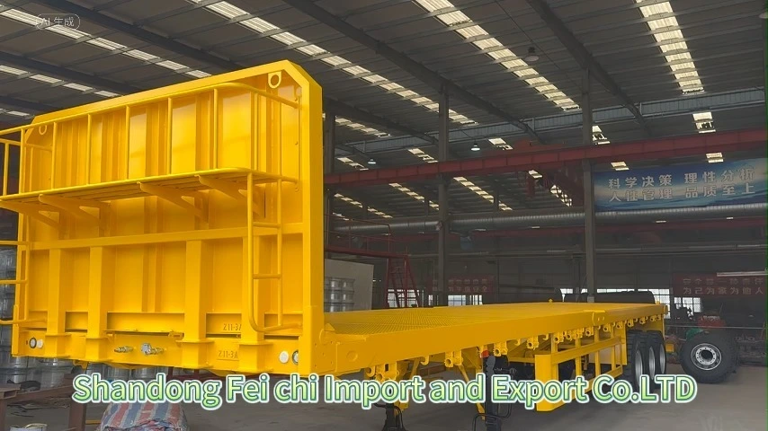 Flatbed Semi Trailer 3-axle 50-60 Ton 11-13m Compact Versatile Light-heavy Cargo Transport 1