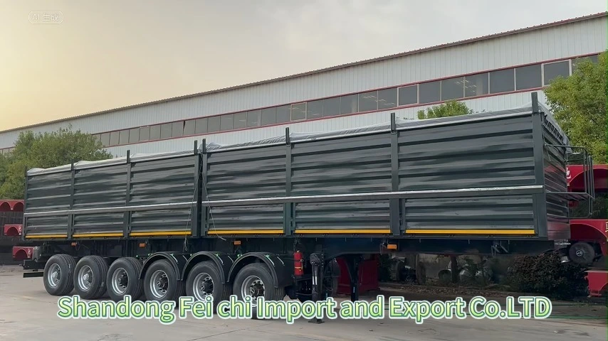 Sidewall Cargo Semi Trailer Customised for Russia Heavy Duty Carbon Steel Transport 100 Tons 1