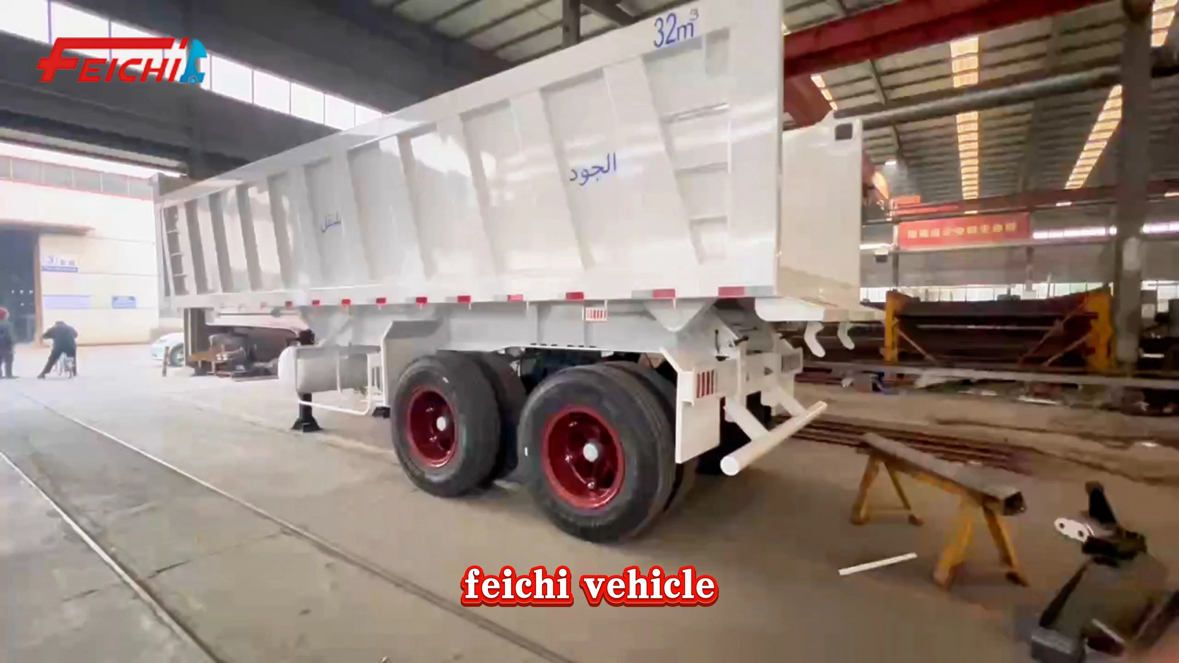 Rear Dump Semi Trailer Customized 2 Axle Hydraulic Tipper Semi Trailer Load Transport 40 Tons 1
