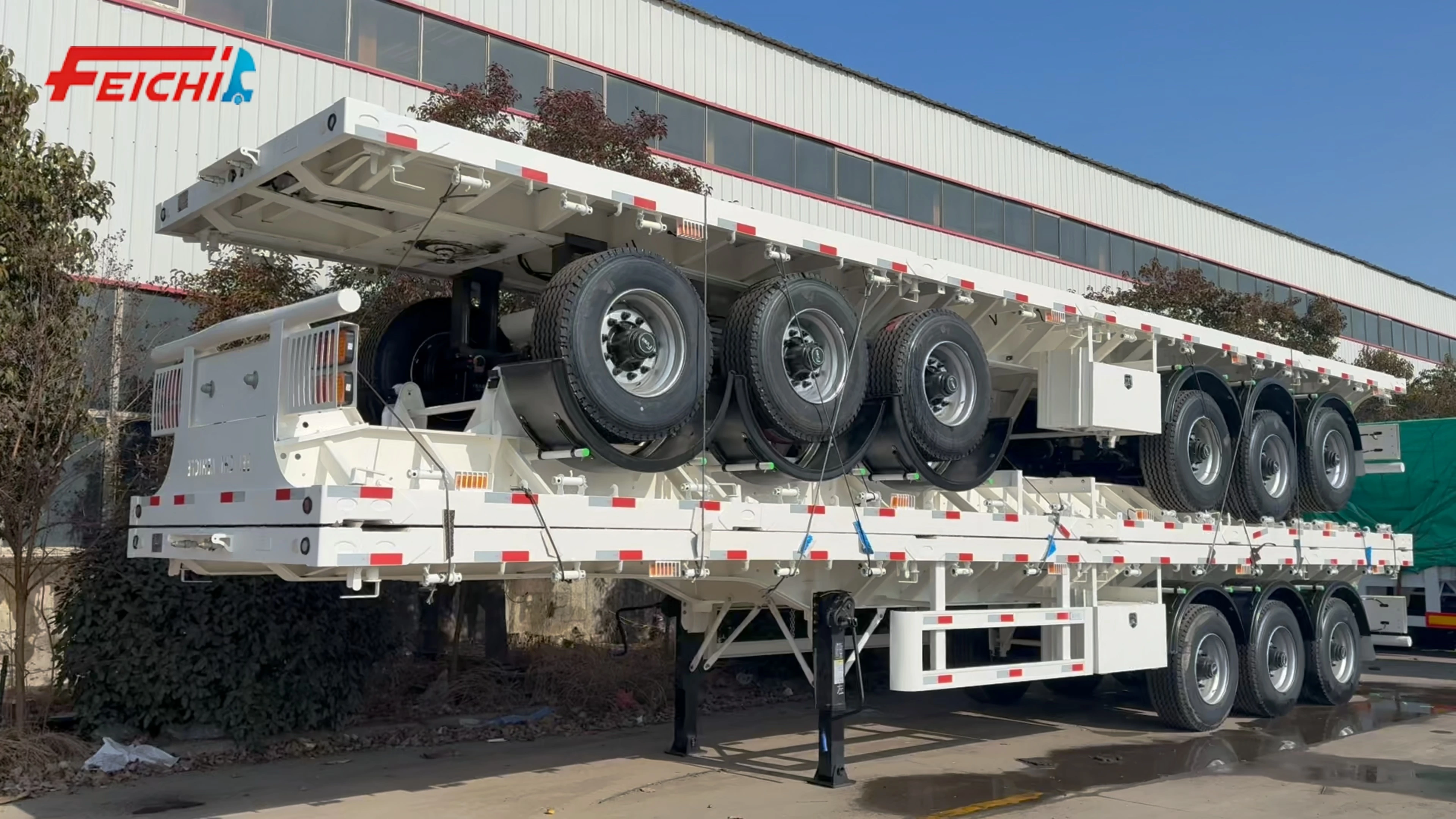 Flatbed Semi Trailer High Strength Steel Flat Bed Semi Trailers for Efficient Cargo Delivery 1