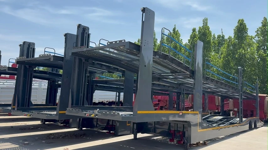 Car Carrier Semi Trailer 3-Axle Heavy-duty Double-deck Universal Passenger Vehicle Transport Carrier 1