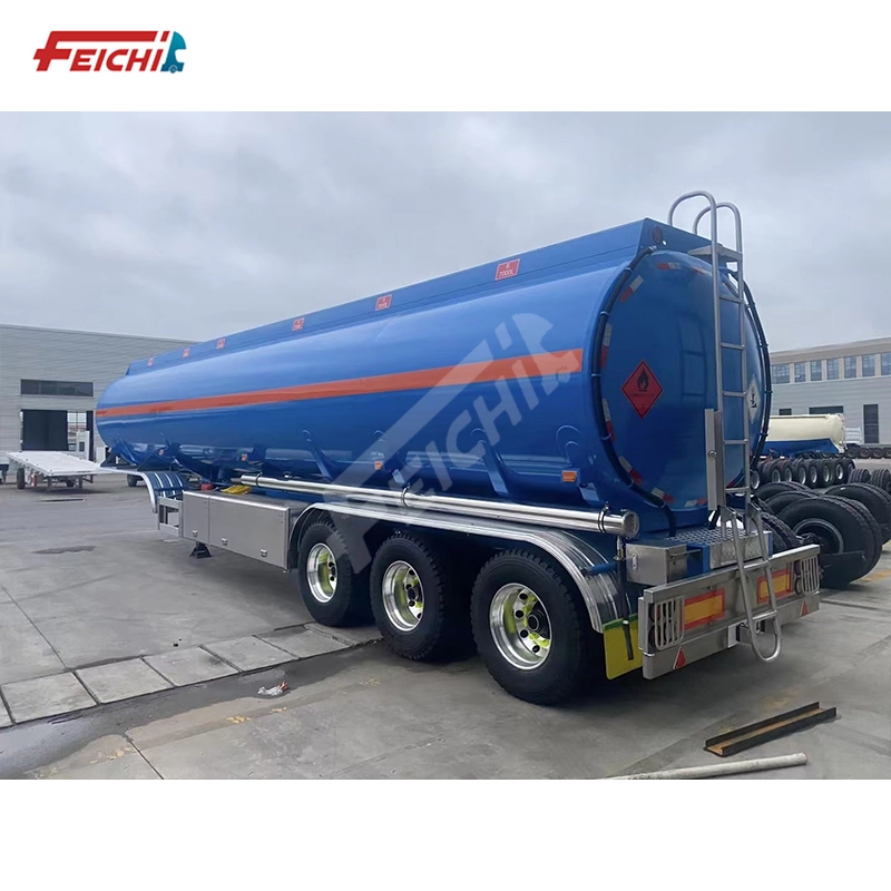 Fuel Tanker Semi Trailer Blue Tri- Axles 40000L Petrol Oil Tank Semi-Trailer 1