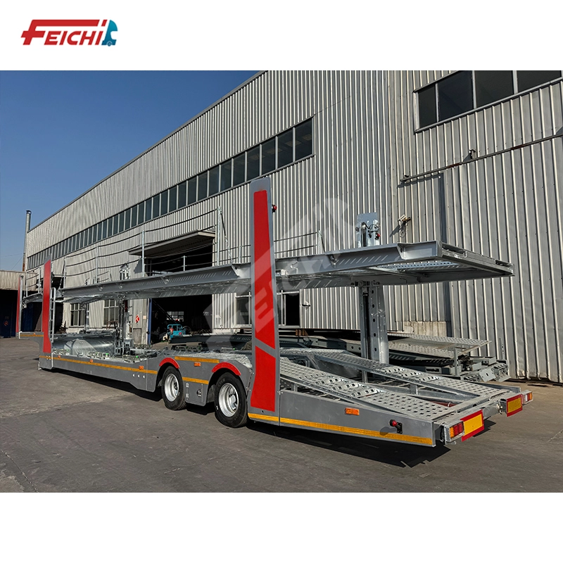 Car Carrier Semi Trailer 2-Axle Heavy-duty Double-deck Hydraulic Multi-model Universal Auto Transport Trailer 1