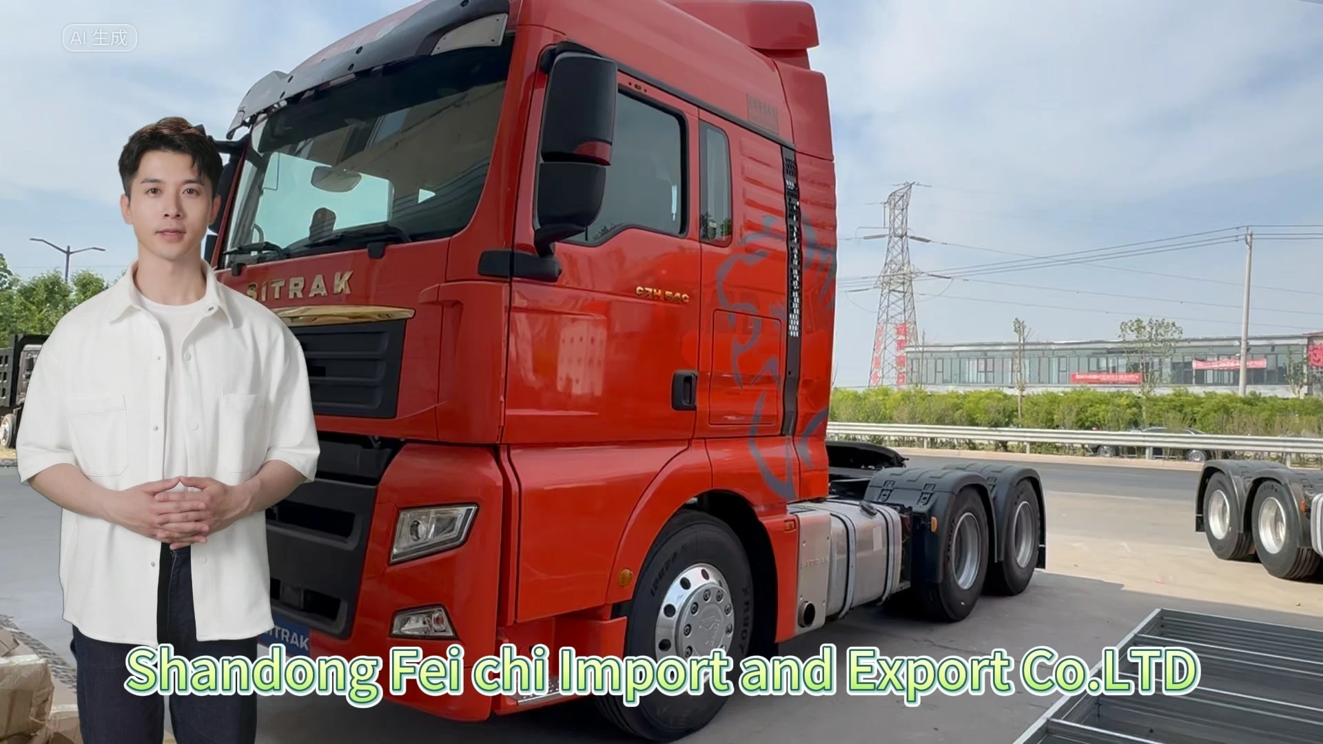 Sitrak C7H Truck Tractor Sinotruk Red 540HP 6X4 Euro 5 Emission Diesel Truck Head Tractor 1