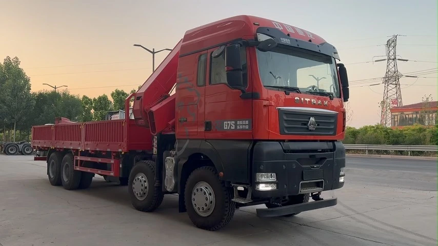 Sinotruk Folding Boom Crane Sitrak Cargo Truck 15 Tons Knuckle Boom Truck Crane 1
