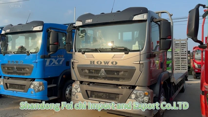 Sinotruk Low-bed Flatbed Cargo Truck Heavy Duty Excavator Transport Low Bed Cargo Truck 1