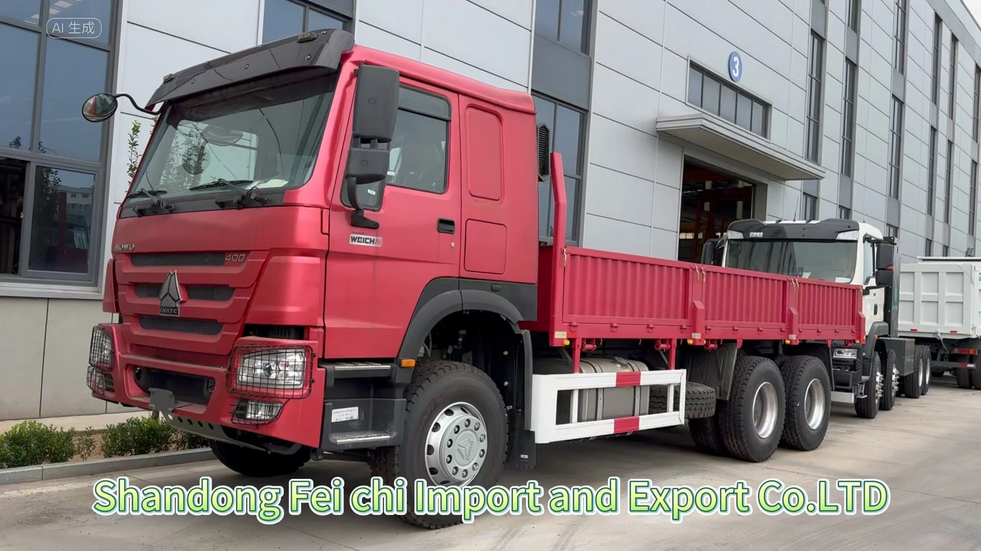 Sinotruk Cargo Truck Red High-Visibility HOWO 400HP 6X4 Heavy-duty General Cargo/Container Transport Truck 1