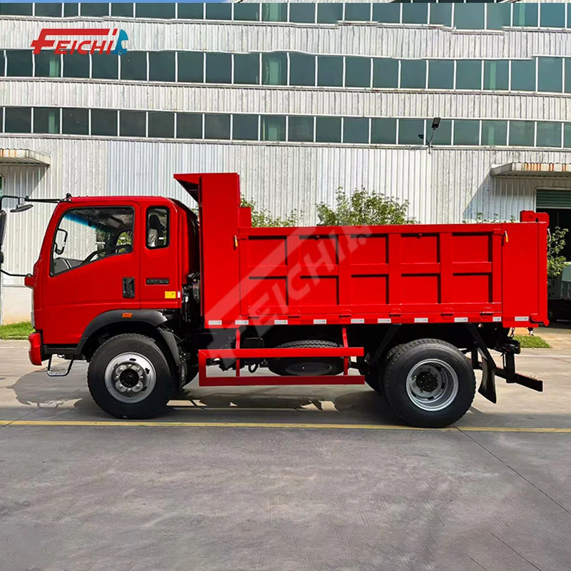 Sinotruk Dump Truck Red High-Visibility Small-size 4X2 Light-duty Urban-Rural Infrastructure Short-haul Dumper 1