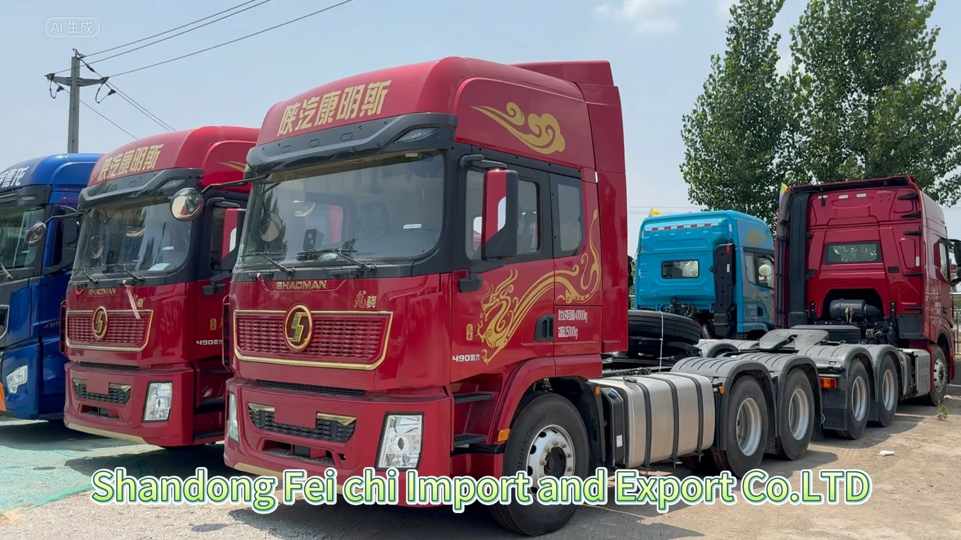 جرار شاكمان ذو رأس شاحنة، محرك كومينز 490 حصان، 6×4، لنقل حمولة 100 طن 1