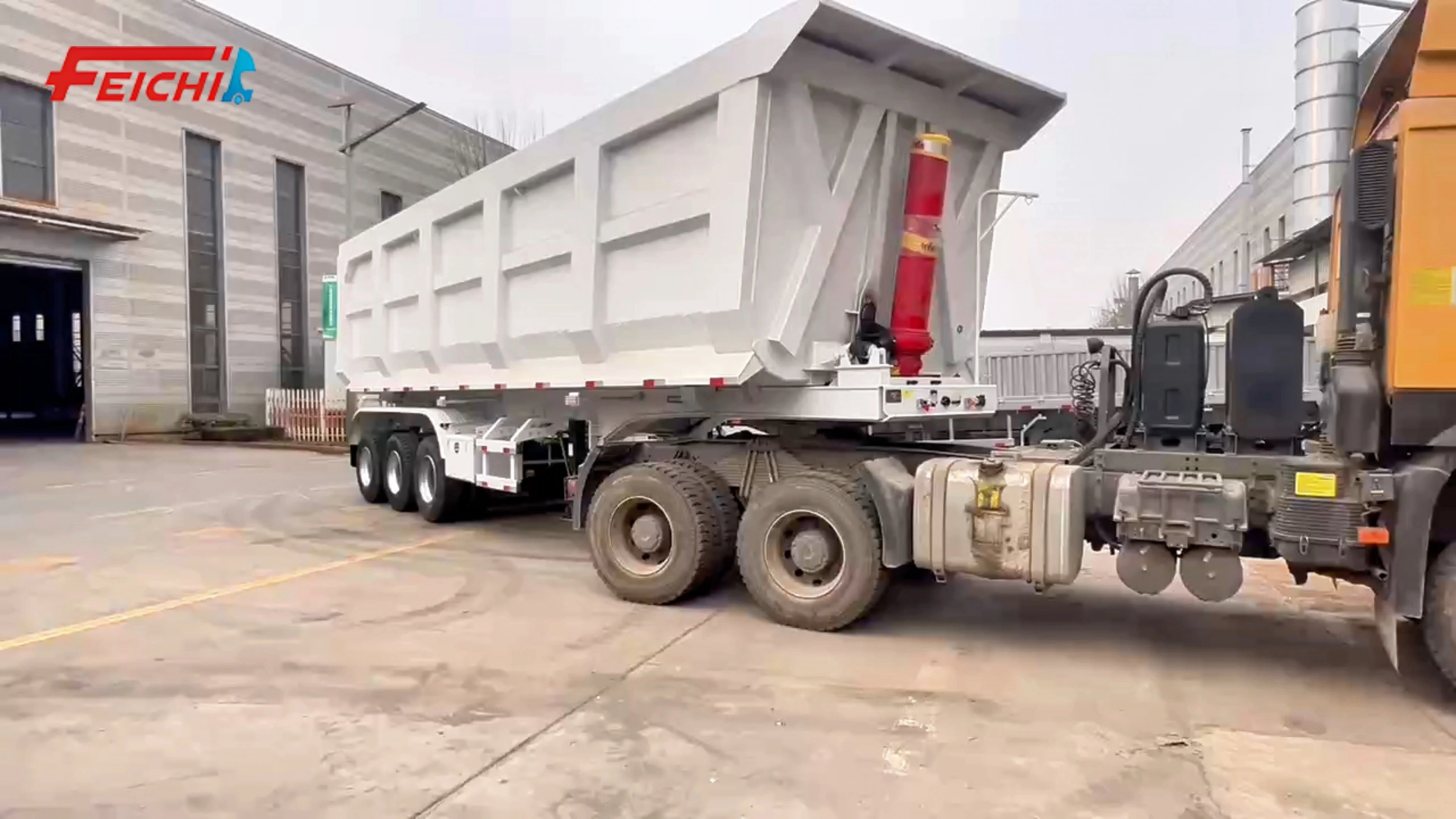 Dump Semi Trailer 3 Axle U Shaped Rear Dump Tilt Semi Trailer Transport Sand Coal Ore 1
