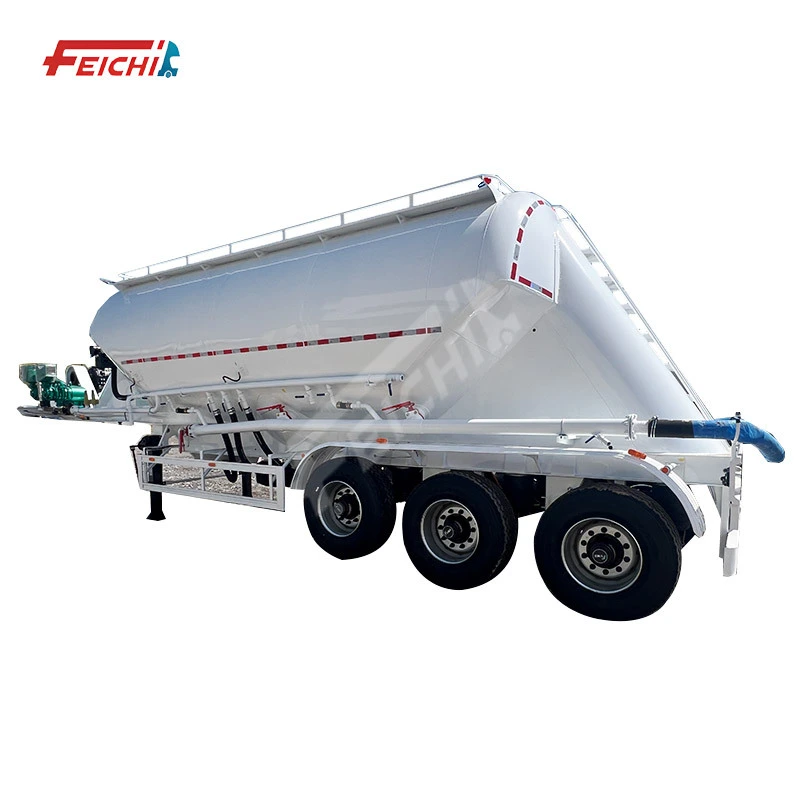 مقطورة نقل أسمنت سائب من شركة فيتشي، 3 محاور، سعة 45 متر مكعب، عالية الجودة، جديدة تمامًا، نصف مقطورة صهريج أسمنت سائب. 1