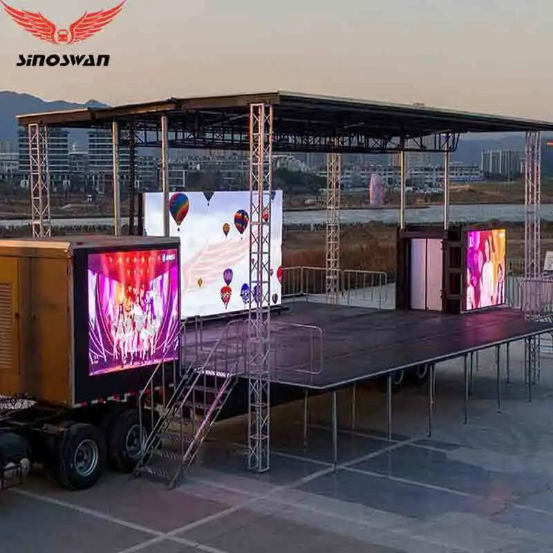 SINOSWAN mobile stage trailer ST150Plus--- 12.7x8.8m stage floor with generator room Perfect for Creating Colorful Outdoor Activities 1