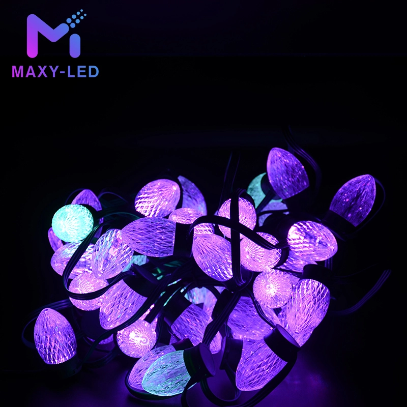 Led Outdoor String Light Led Light Bulbs IP68 Addressable C9 WS2811 with Flat Base for Garden 1