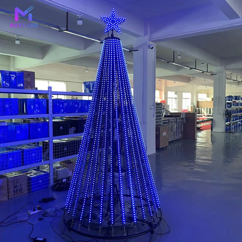MAXY-LED Outdoor use dmx led tree smart LED light show pixel tree rgb pixel mega tree Christmas Holiday Giant Metal Frame Decoration 1