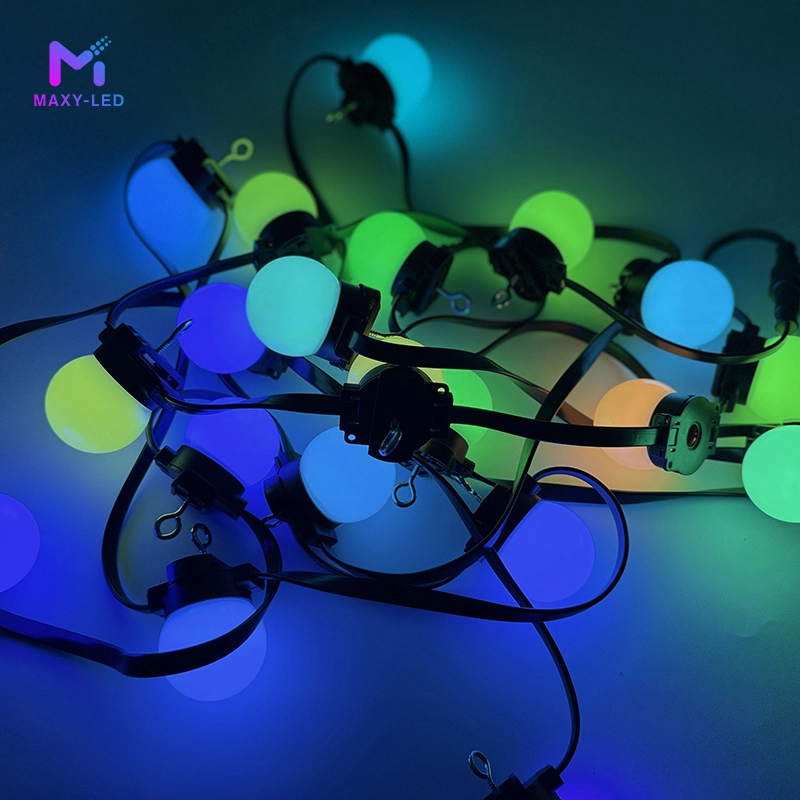 Golfball String Lights Waterproof Round Color Bulbs for Festoon Wedding RGB Pixel Bulb Light WS2811 DC12V IP68 1
