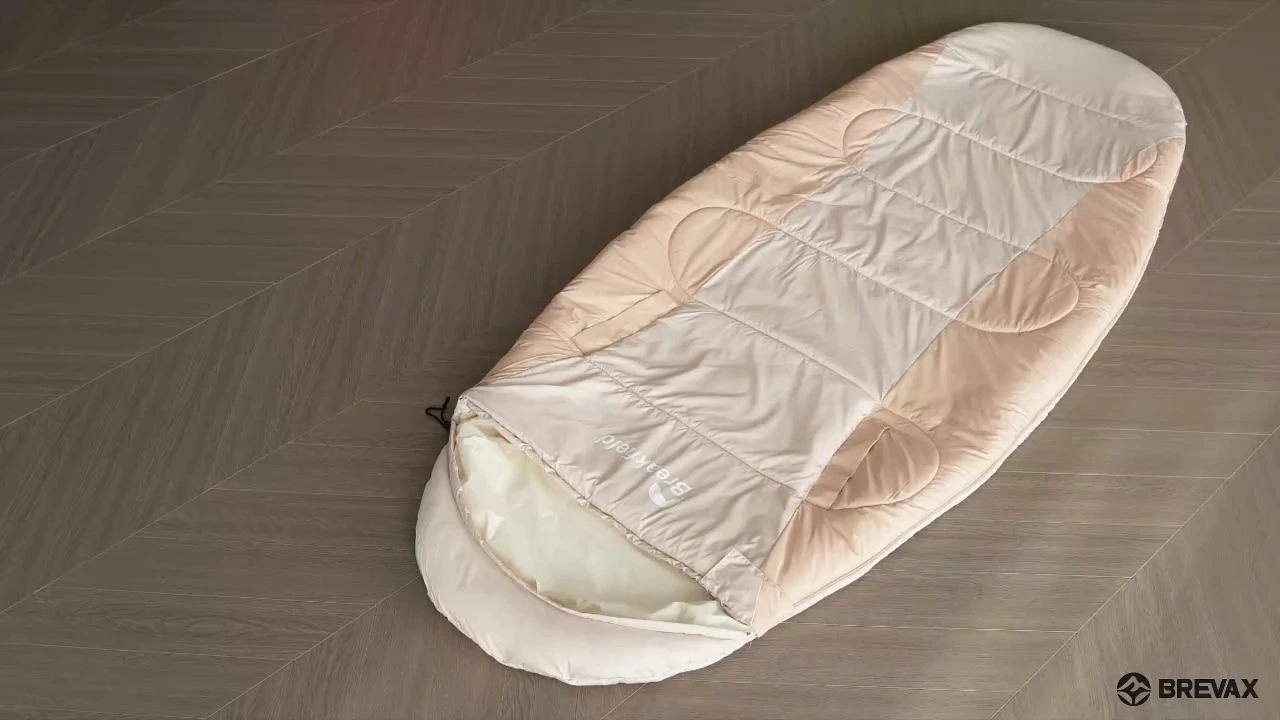 Four Seasons Waterproof Warm Outdoor Camping Travel Splicing Double Machine Washable Down Cotton Sleeping Pancake Sleeping Bag 1