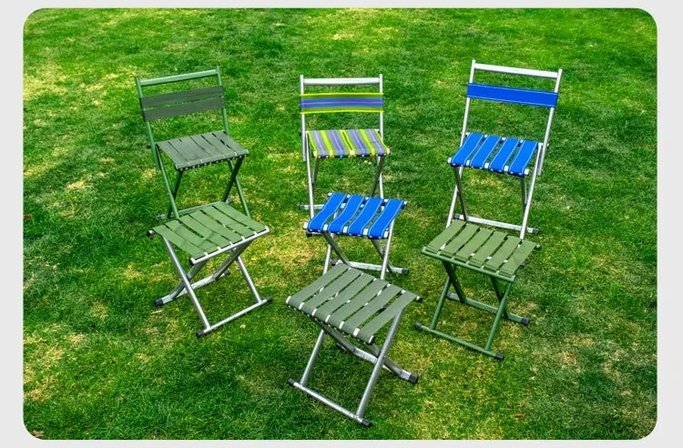 Factory Wholesale Backrest Portable Metal Garden Chair Thickened Home Outdoor Foldable Fishing Stool 1