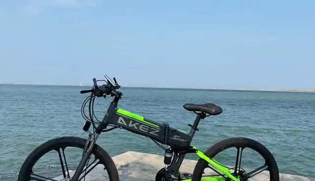 Customized 26 Inch Akez Folded Full Suspension Electric City Bike 27 Speed Sports Mountain E Bike for Adult 1