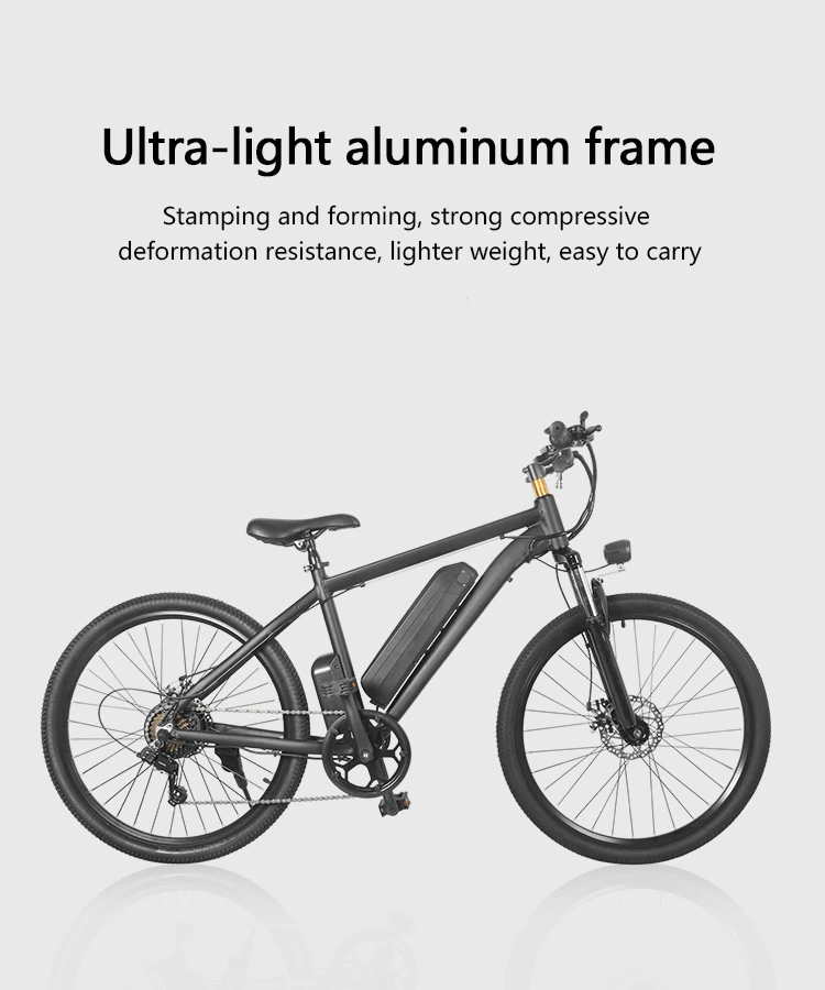 Foldable electric assist bicycle 26 inch 7 speed aluminum mountain bike cross country double disc brakes 1