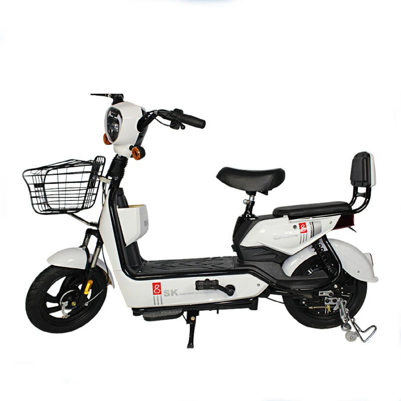 Wholesale 350W 48V E Bike Scooter 14 Inch Two Seat City Electric Bike Ebike Bicycles With Basket 1