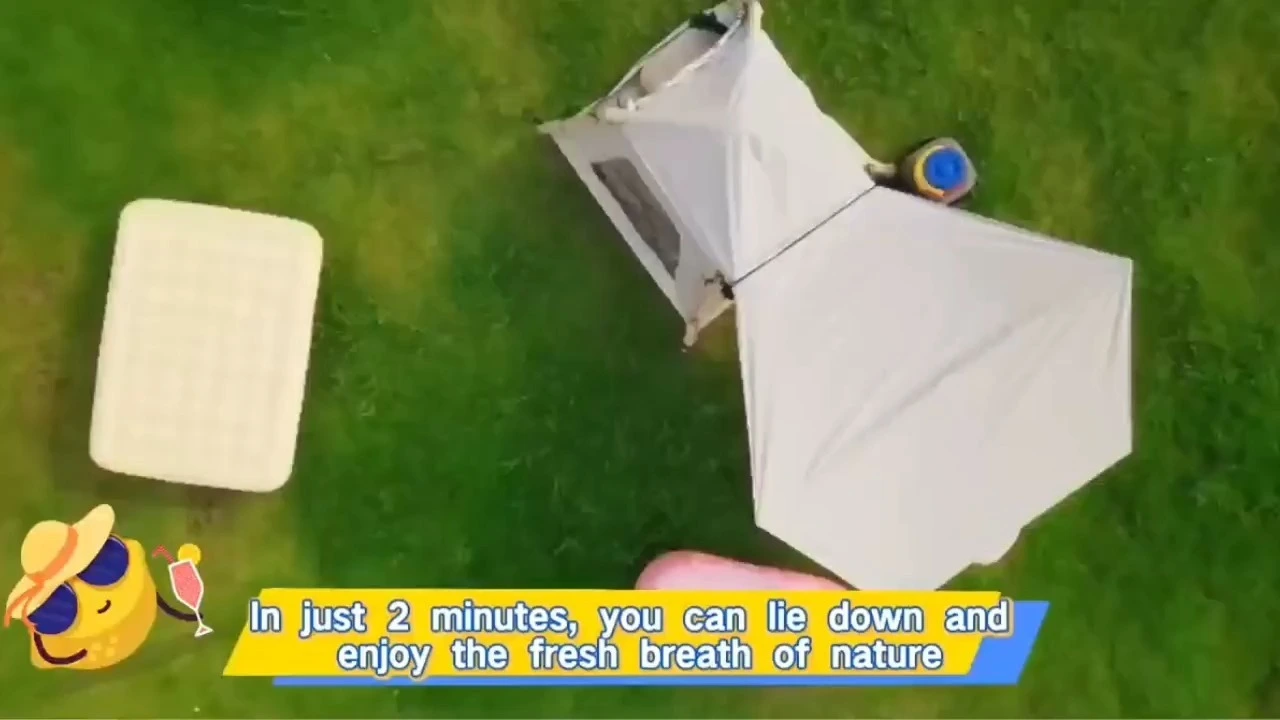 2-in-1 Portable Folding Tent Air Curtain Automatic Inflatable Design for Outdoor Camping Glamping Offers Sun One Bedroom Summer 1