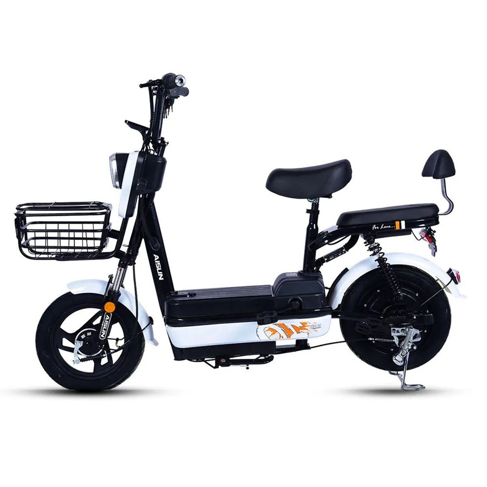 Wholesale Electric Bicycle 350W 48V Moped Electric Scooter Electric City Bike With Basket 1