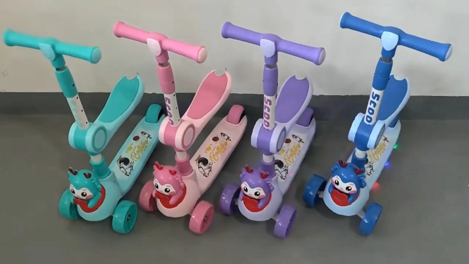 Adjustable Single Foot Pedal Scooter for Kids 6 Years Durable Plastic Material Baby Wheel Number Three Kick Push Children 1