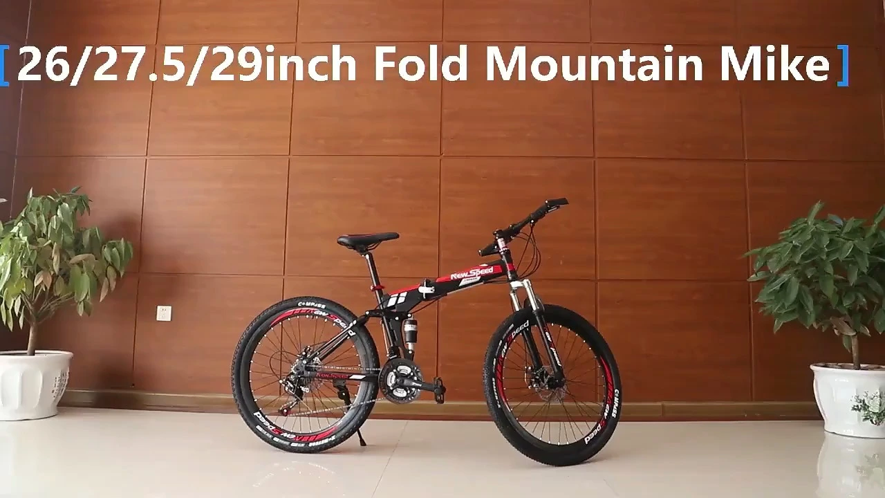 DomeRide 24/26 Inch 21 Speed Foldable Mountain Bike Full Suspension Mountain Bike Downhill Mountain Bike Soft Tail Variable Speed Bicycle 1