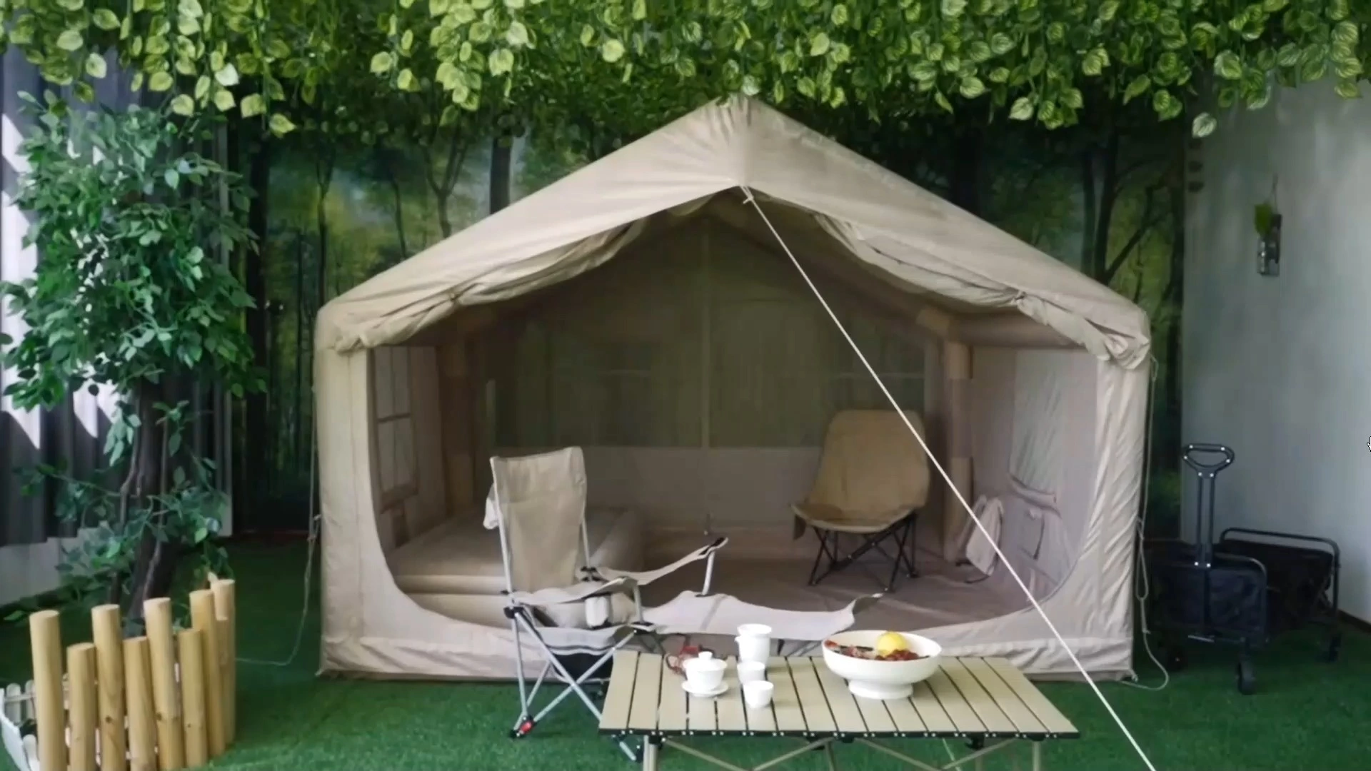 7.5 Square Meters Outdoor Camping Folding Portable Cabin Inflatable Tent Thickened Oxford Rain Resistant Overnight Equipment 1