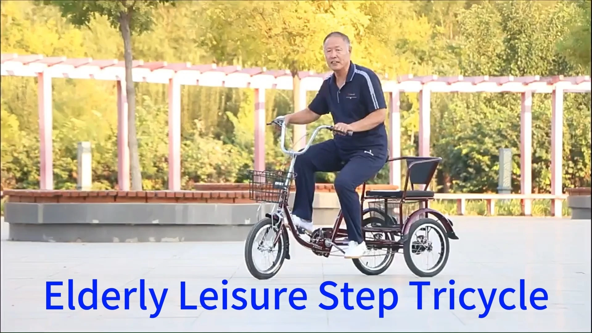 DomeRide DR Series Adult Elderly Three-Wheel Lightweight Bicycle with Large Seat Double Brake Ordinary Pedals 1