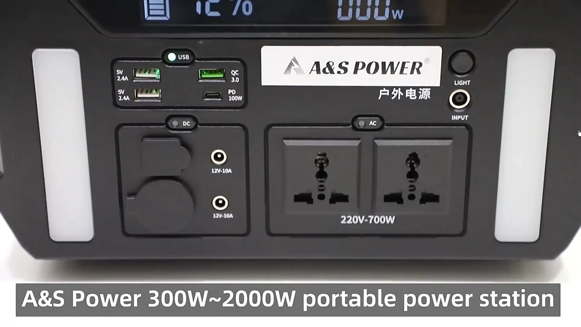 Hot Selling Portable Power Station 2000W-3000W Pure Sine Wave MPPT Lithium Ion Solar Panel Flashlight Car Compatible Generator 1