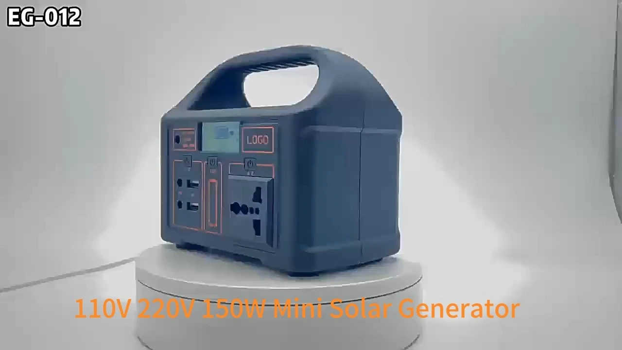 مولد طاقة شمسية محمول بقدرة 150 واط مزود بلوحة شمسية ومصباح يدوي وجهاز تشغيل بطارية للاستخدام المنزلي والخارجي 1