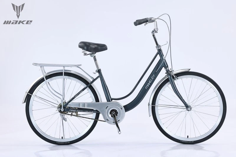 Quadro de aço carbono de alto carbono da cidade feminina 24/26 polegadas de velocidade única 1