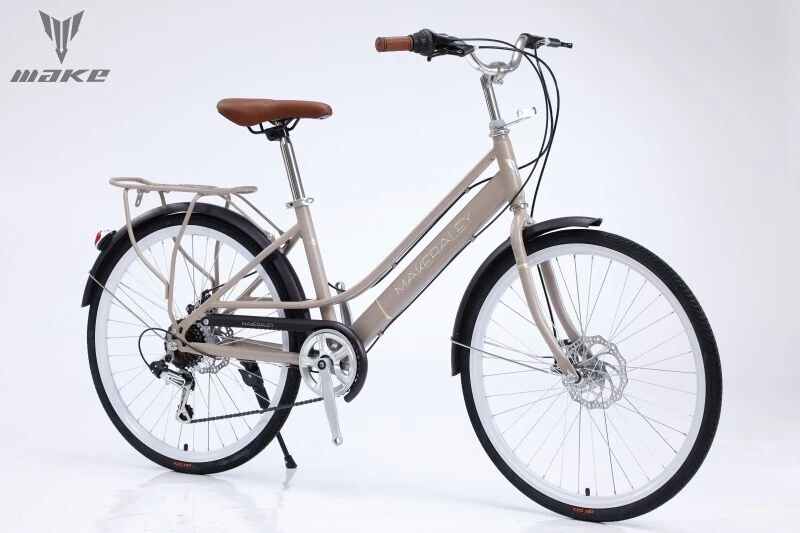 Women's Adult City Bike High Carbon Steel Frame 24/26 Inch 7-speed Shimano 1
