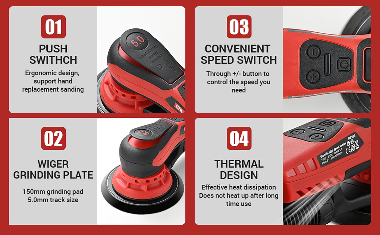 Eccentric sanders 10000rpm brushless motor electric sander with vacuum function car polisher for wood and wall 10