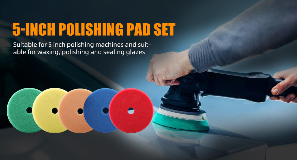 Best Buffing Polishing Pads, 6'' Orbital Buffer Pads Hook and Loop Buffing Pads, Foam Polish Pad Company - Tekway 7
