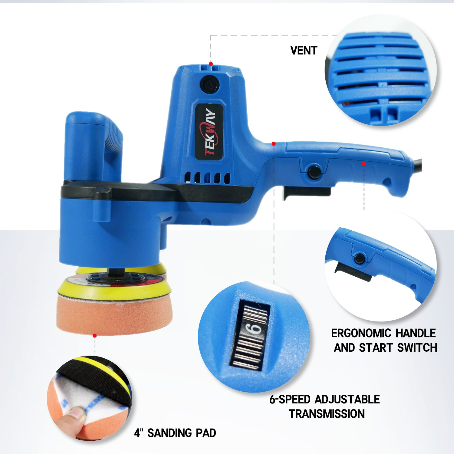Machine de polissage et de nettoyage excentrique à double tête de qualité | Fabricant Tekway 8