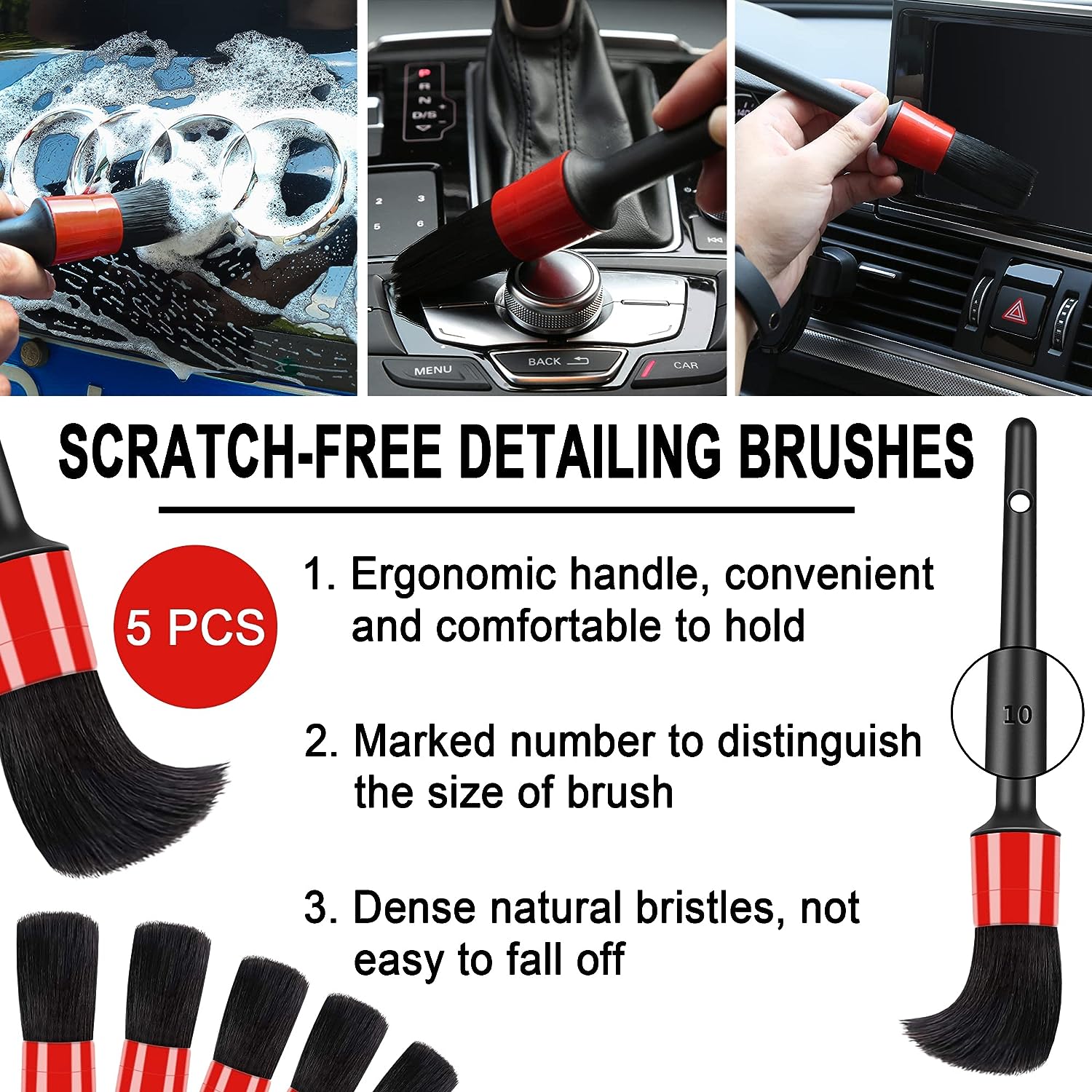 25Pcs Car Detailing Brush Set, Can be used with double-head polishing machine and Car Detailing Brushes 11
