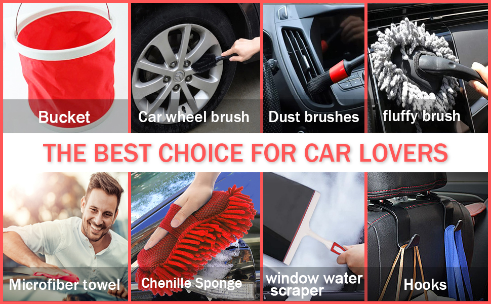 25Pcs Car Detailing Brush Set, Can be used with double-head polishing machine and Car Detailing Brushes 9