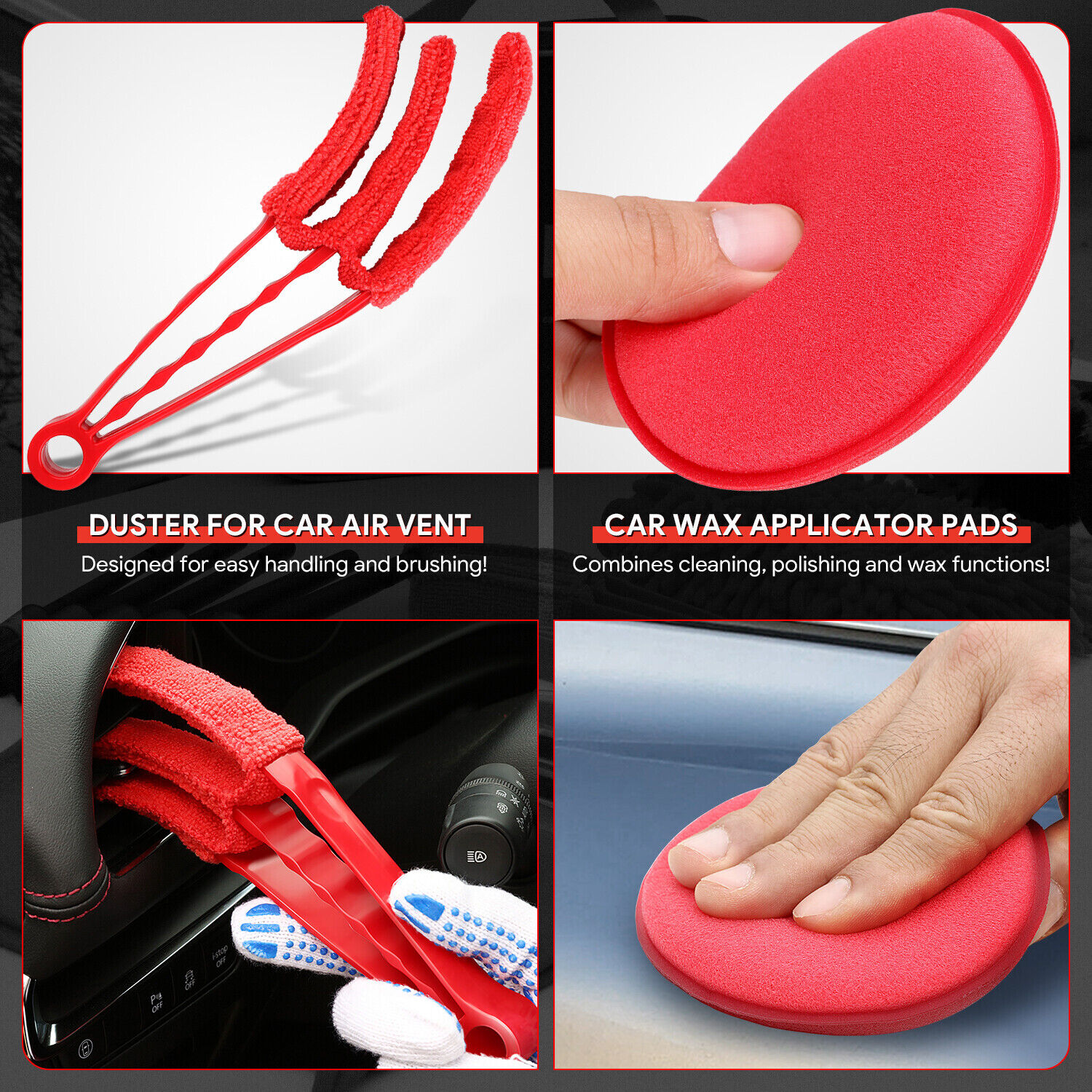 Conjunto de escovas de detalhamento de carro 25 peças, kit de detalhamento de carro TEKWAY com escovas de detalhamento de carro, kit de limpeza de carro para limpeza 9