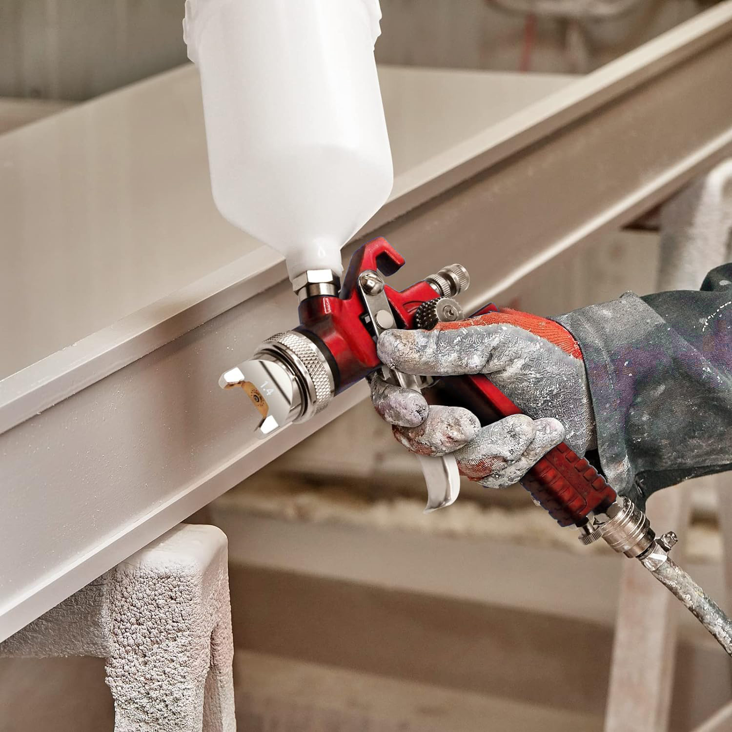 Best TEKWAY Spray Gun 600CC Capacity, with 1.4mm Nozzle Professional Air Paint Sprayer Spray Guns Company - Tekway 6