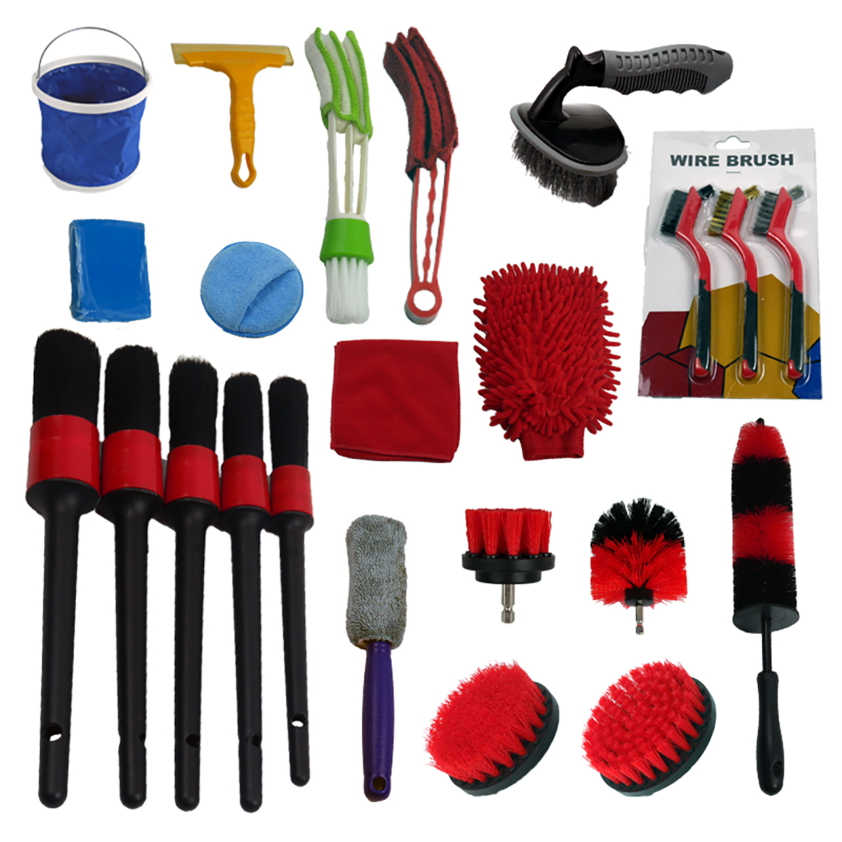 Tekway 21 Piece Detail Brushes for Cleaning Wheels, Interior and Exterior, Conditioning Brushes, Advanced Detail Brushes 1