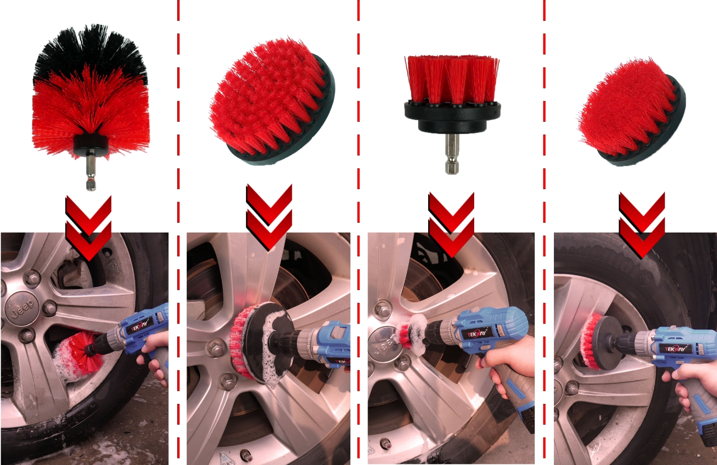 Tekway 21 Piece Detail Brushes for Cleaning Wheels, Interior and Exterior, Conditioning Brushes, Advanced Detail Brushes 8